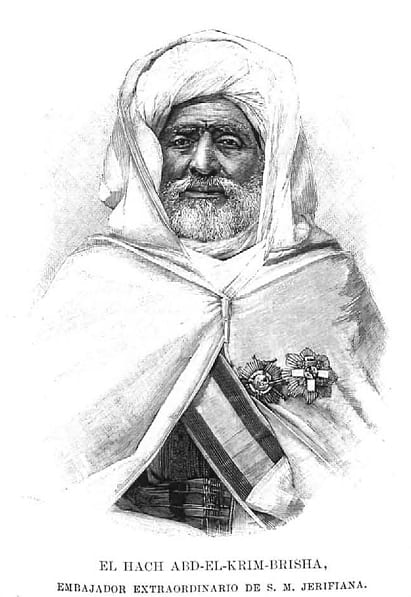 Portrait or photograph of Abd el-Krim: El hach Abd-El-Krim-Brisha, embajador extraordinario de S. M. Jerifiana, de fotografía de Compañy, en la revista española