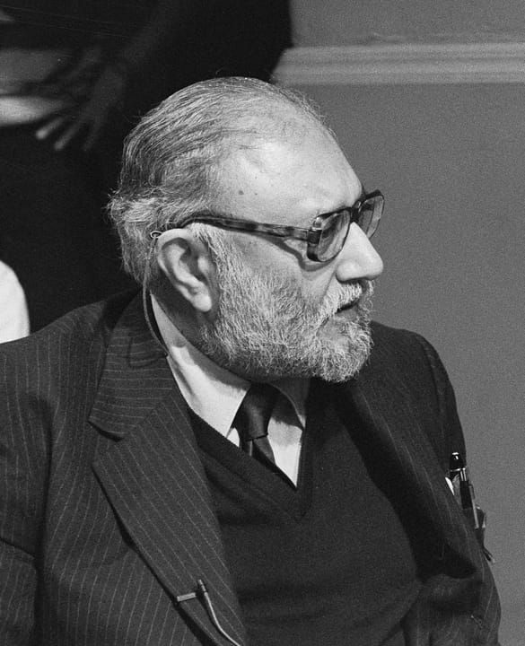 Portrait or photograph of Abdus Salam: Kinderen praten met Nobelprijswinnaars in Amsterdam; Abdus Salam