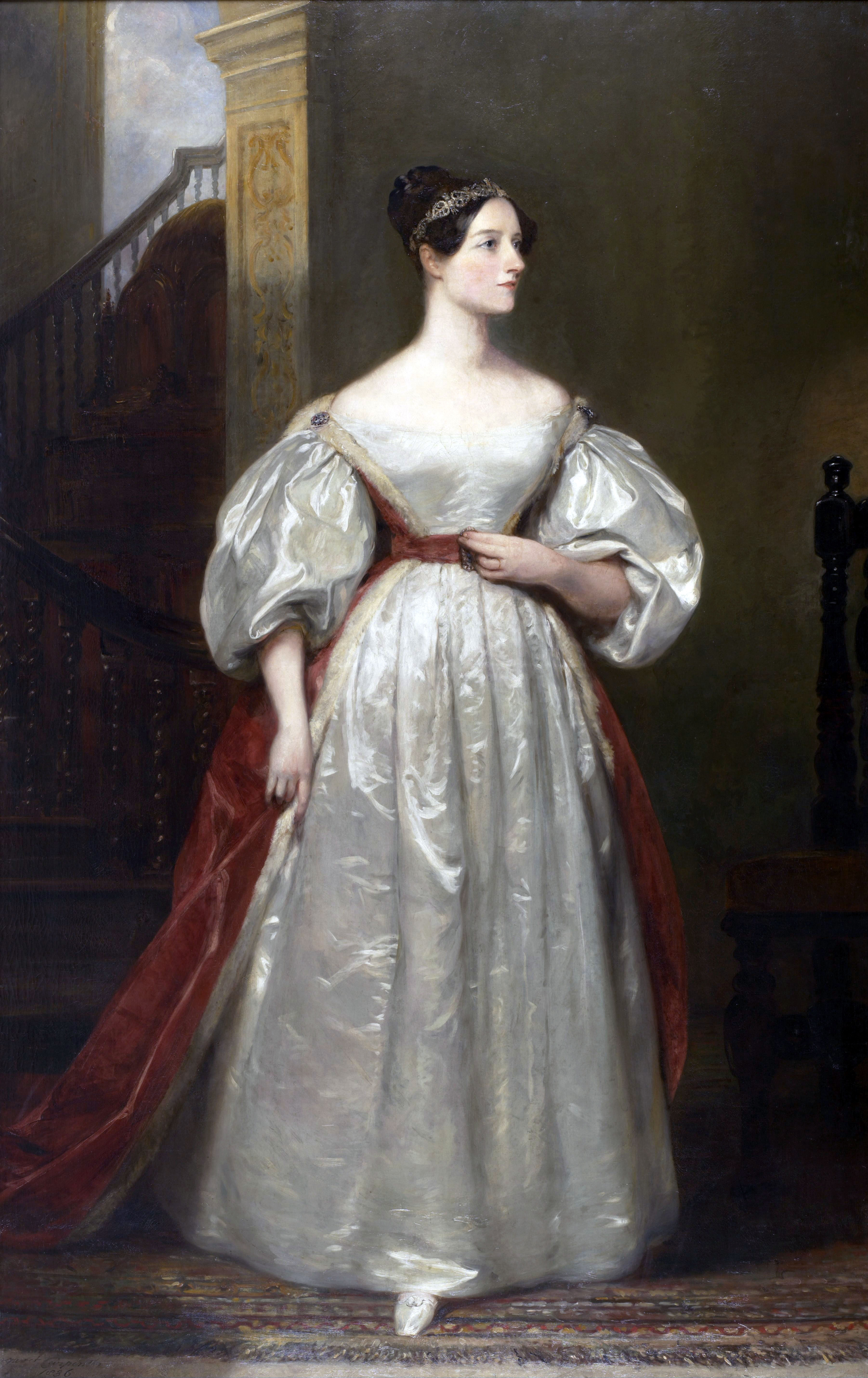 Full-length portrait painting of Ada Lovelace