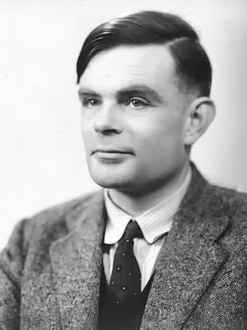 Portrait photograph of Alan Turing