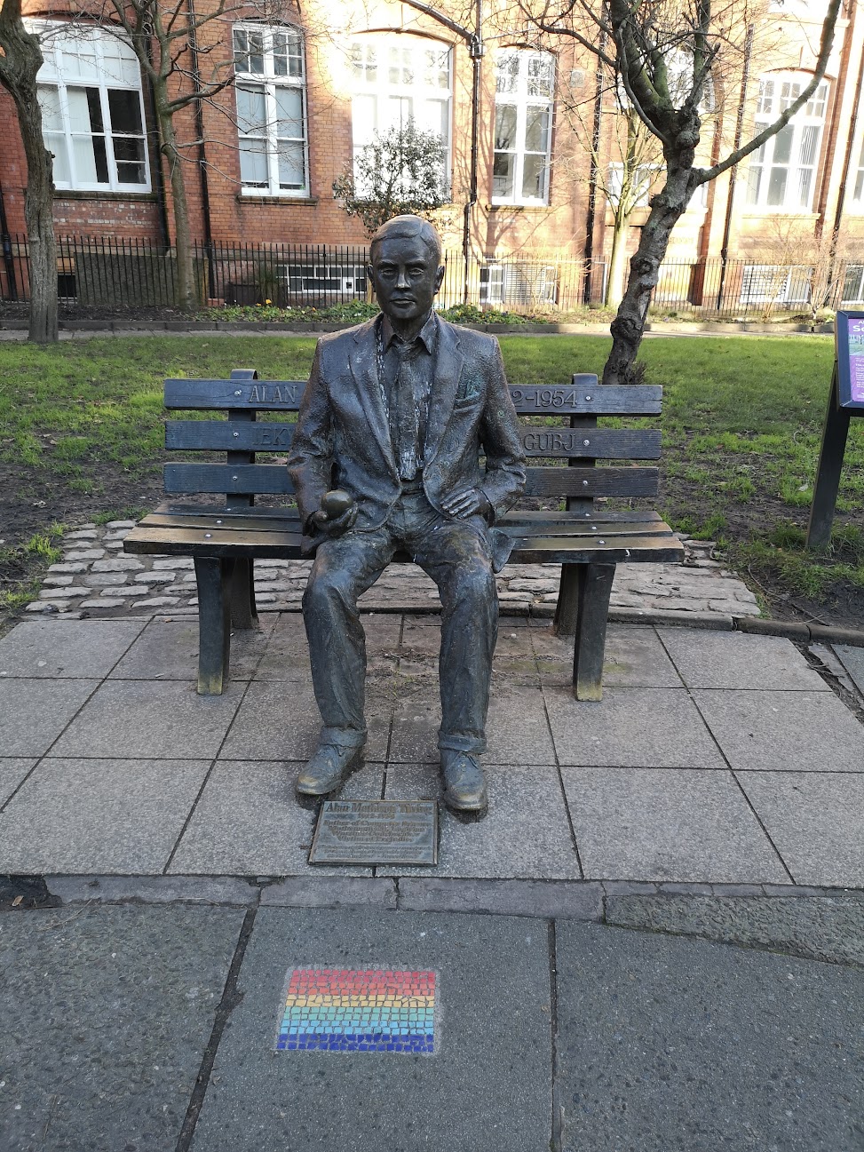 Alan Turing statue in Sackville Gardens Manchester