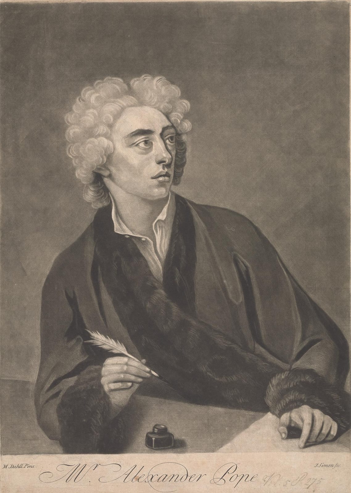 Portrait or photograph of Alexander Pope: John Simon - Mr Alexander Pope - B1977.14.10168 - Yale Center for British Art