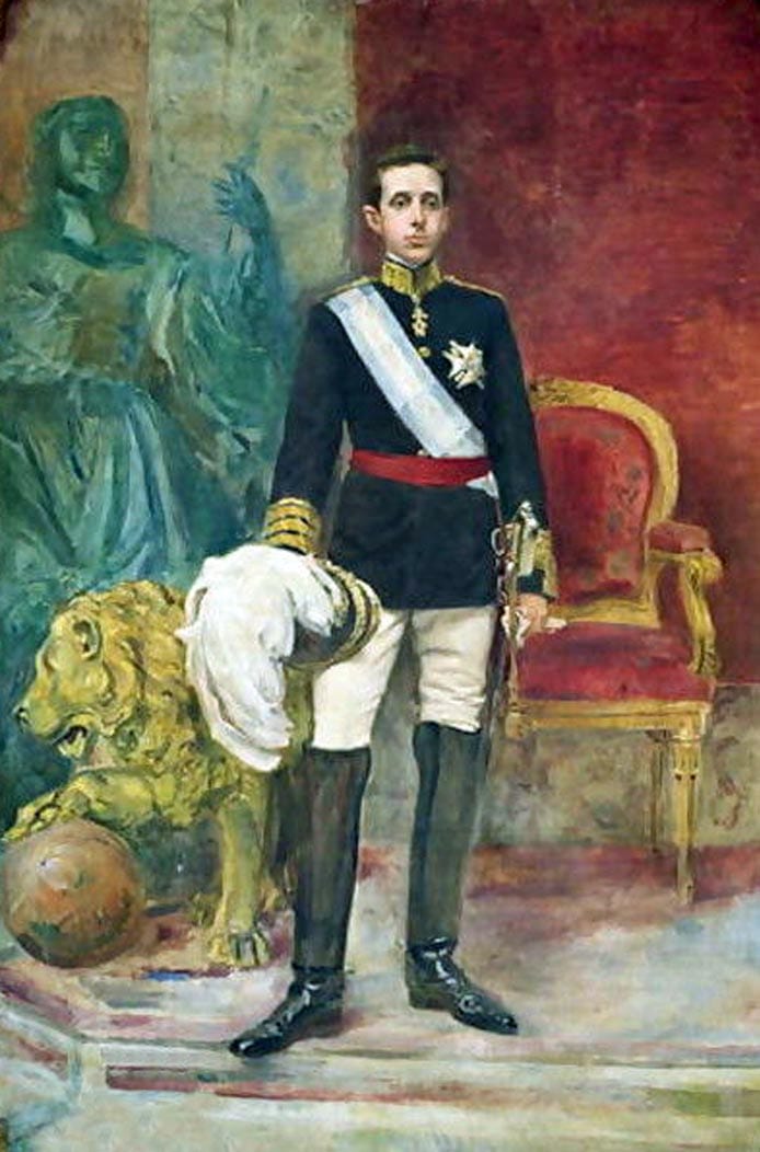 Image connected to Alfonso Reyes: Retrato del rey Alfonso XIII de España (1886-1941), vestido con uniforme de capitán general.