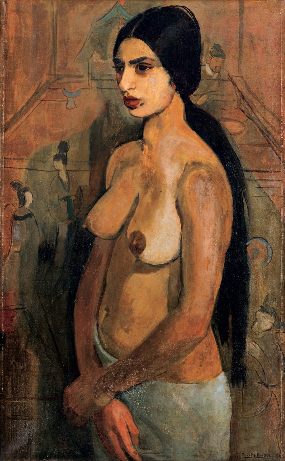 Portrait or photograph of Amrita Sher-Gil: Self-portrait, by Amrita Sher-Gil. Oil on canvas