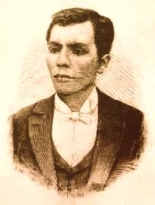 Portrait or photograph of Andrés Bonifacio: A photo engraving of Andrés Bonifacio (1863-1897), founder of the Katipunan, Philippine revolutionary society from F