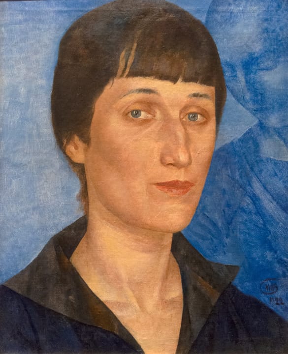 Portrait or photograph of Anna Akhmatova: Kuzma Petrov-Vodkin. Portrait of Anna Akhmatova. 1922