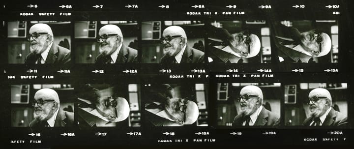 Portrait or photograph of Ansel Adams: The photo contact sheet, identified as A2966 by the White House Photographic Office (WHPO), is housed at the Gerald R. Fo