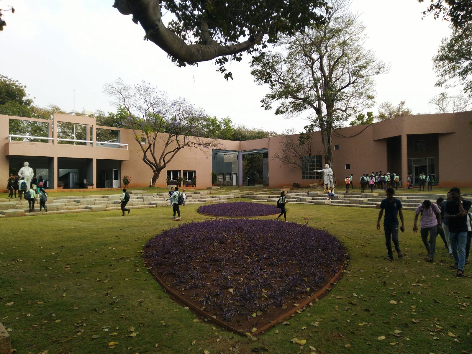 Portrait or photograph of Aryabhata: Garden in IUCAA with statue of Albert Einstein on the left and Aryabhata on the right