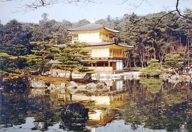 Image connected to Ashikaga Yoshimitsu: Kinkaku, the Golden Pavilion of Kinkakuji , Kyoto , Japan. This building was originally built as the retirement palace o