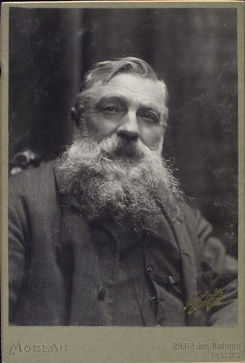 Portrait or photograph of Auguste Rodin: Auguste Rodin, French sculptor, in middle age