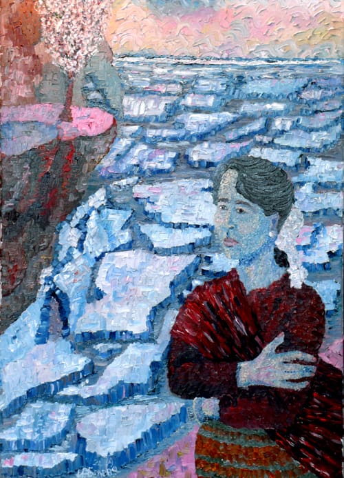 Portrait or photograph of Aung San: Portrait of Aung San Suu Kyi by Irina Belova, 2009,oil on canvas 70x100 cm http://newspoles.ru/En/Hs/Art.G/Art.G.en.html