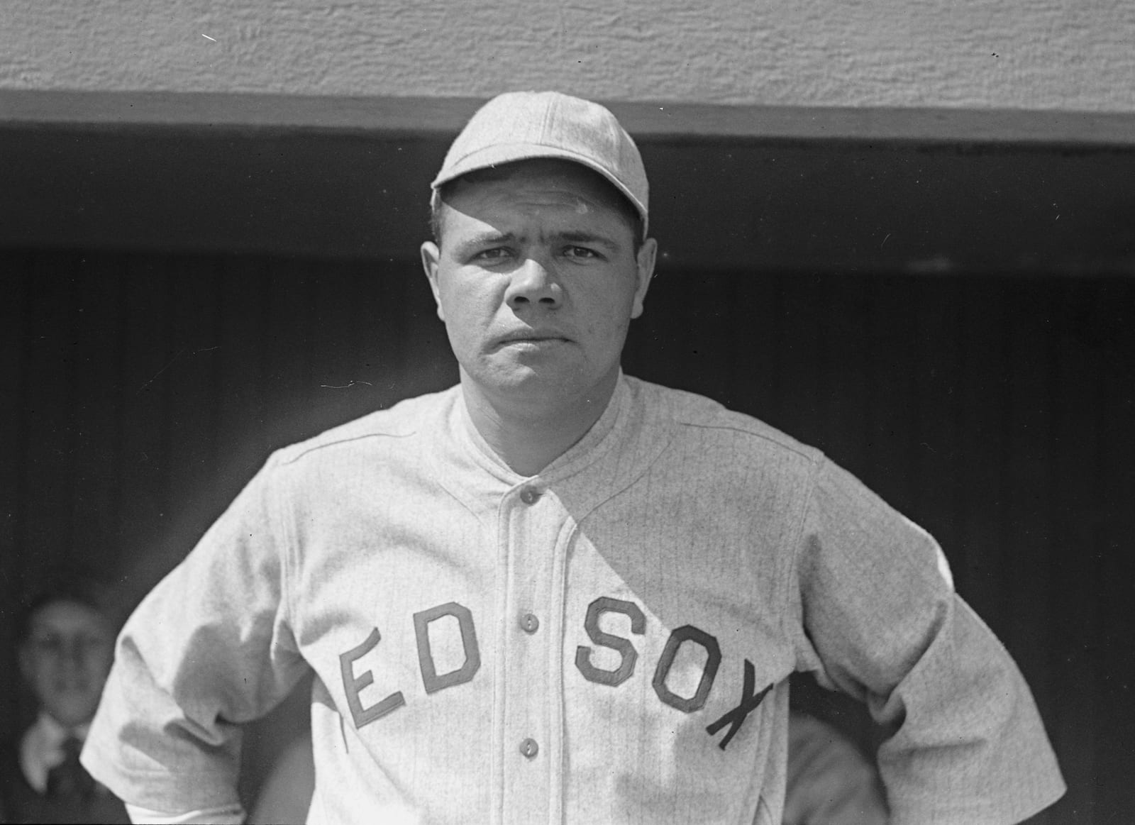 Portrait or photograph of Babe Ruth: American baseball player Babe Ruth, publicity photo, 1919, Boston Red Sox