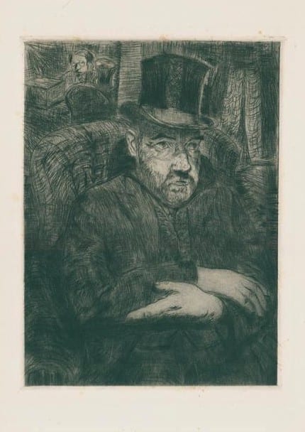 Portrait or photograph of Benedetto Croce: Benedetto Croce . Radierung von Rudolf Großmann, 32:23,5 cm