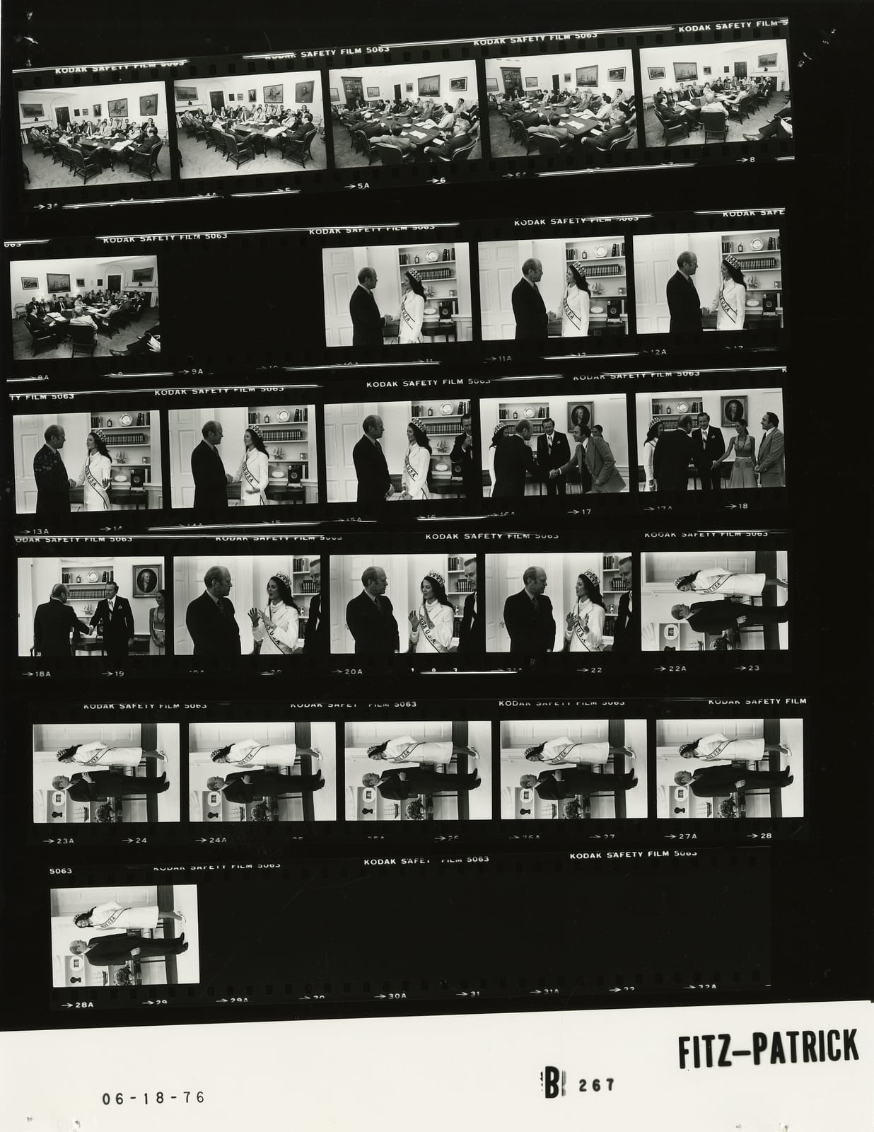 Image connected to Betsy Ross: The photo contact sheet, identified as B0267 by the White House Photographic Office (WHPO), is housed at the Gerald R. Ford Presi