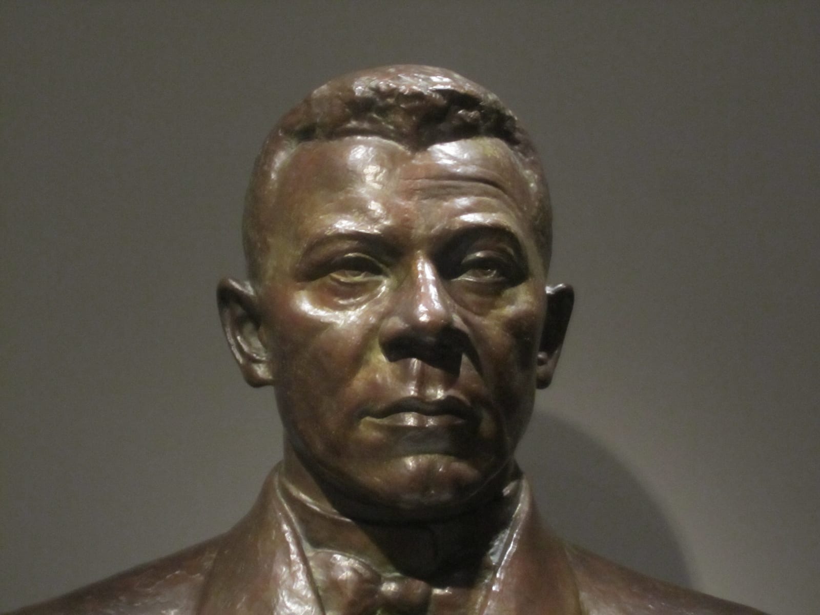 Portrait or photograph of Booker T. Washington: I took photo with Canon camera at National Portrait Gallery of Booker T. Washington sculpture.