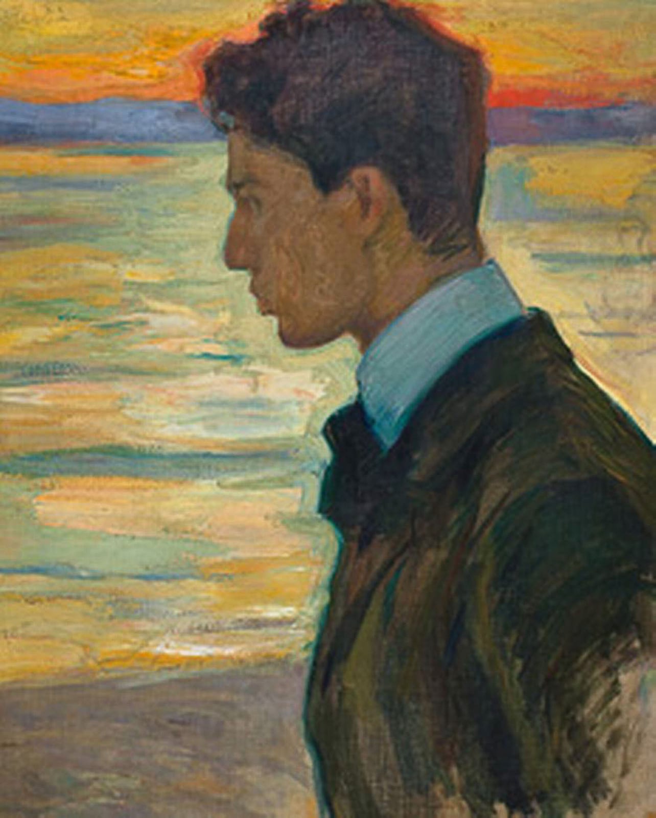 Image connected to Boris Pasternak: BORIS BESIDE THE BALTIC AT MEREKULE, 1910. Portrait by his father, Leonid Pasternak, oil on canvas