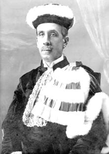 Portrait or photograph of Carlos Chagas: Carlos Chagas wearing the academic gown of professor of the Tropical Medicine Chair of the Rio de Janeiro Faculty of Me