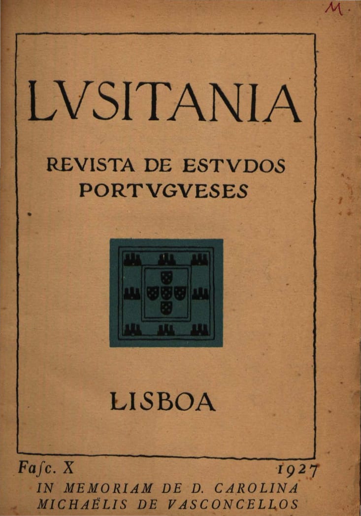 Image connected to Carolina Michaelis de Vasconcelos: Lusitania , revista de estudos portugueses: Volume 4, Fascículo X, Outubro de 1927. IN MEMORIAM de D. Caro