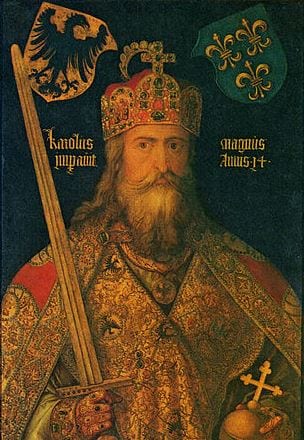 Portrait or photograph of Charlemagne: Emperor Charlemagne , por Alberto Durero.