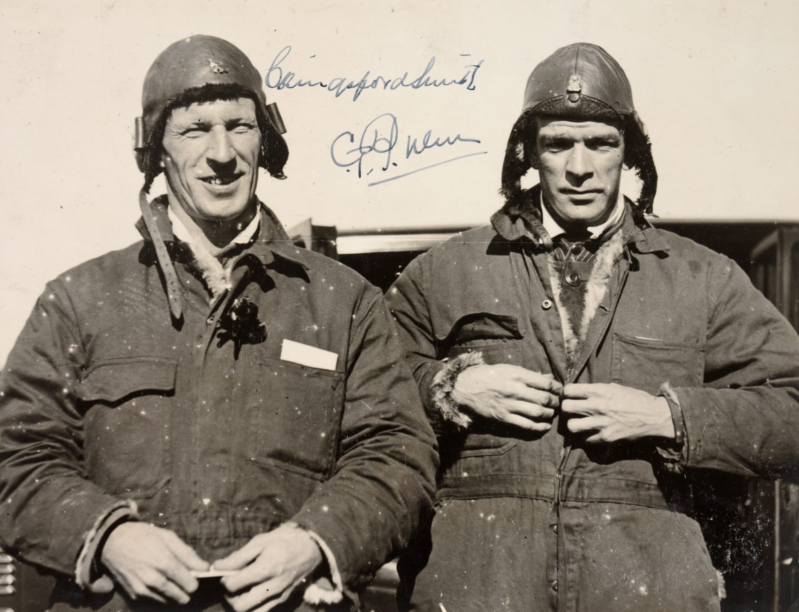 Portrait or photograph of Charles Kingsford Smith: Charles Kingsford-Smith and Charles Ulm, on landing after the first trans-Pacific flight, Mascot, 10 June 192