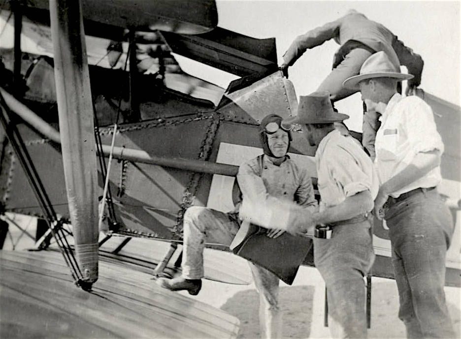 Portrait or photograph of Charles Kingsford Smith: Charles Kingsford-Smith at Wallal