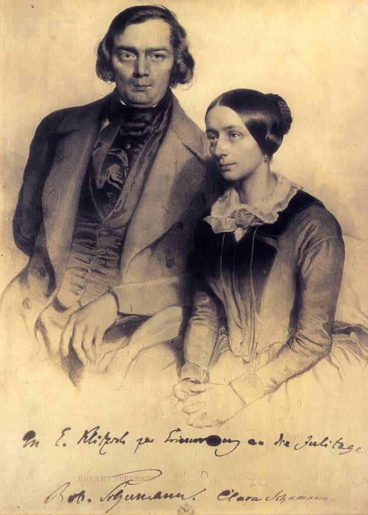 Portrait or photograph of Clara Schumann: Robert u Clara Schumann 1847