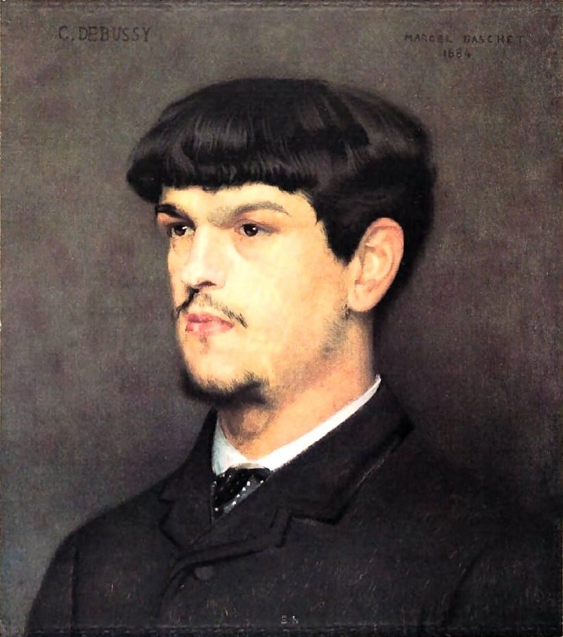 Portrait or photograph of Claude Debussy: Marcel Baschet.French composer Claude Debussy (1862-1918), oil on mahogany wood, 25 x 21,5 cm, Musée d'Orsay, Paris, F