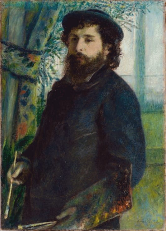 Portrait or photograph of Claude Monet: Pierre-Auguste Renoir, 1875, Claude Monet, oil on canvas, 84 x 60.5 cm, Musée d'Orsay, Paris