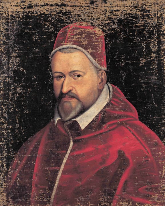 Portrait or photograph of Date Masamune: Painting of Pope Paul V (1552-1621) remitted by Hasekura Tsunenaga to Date Masamune during his 1620 report; Sendai City