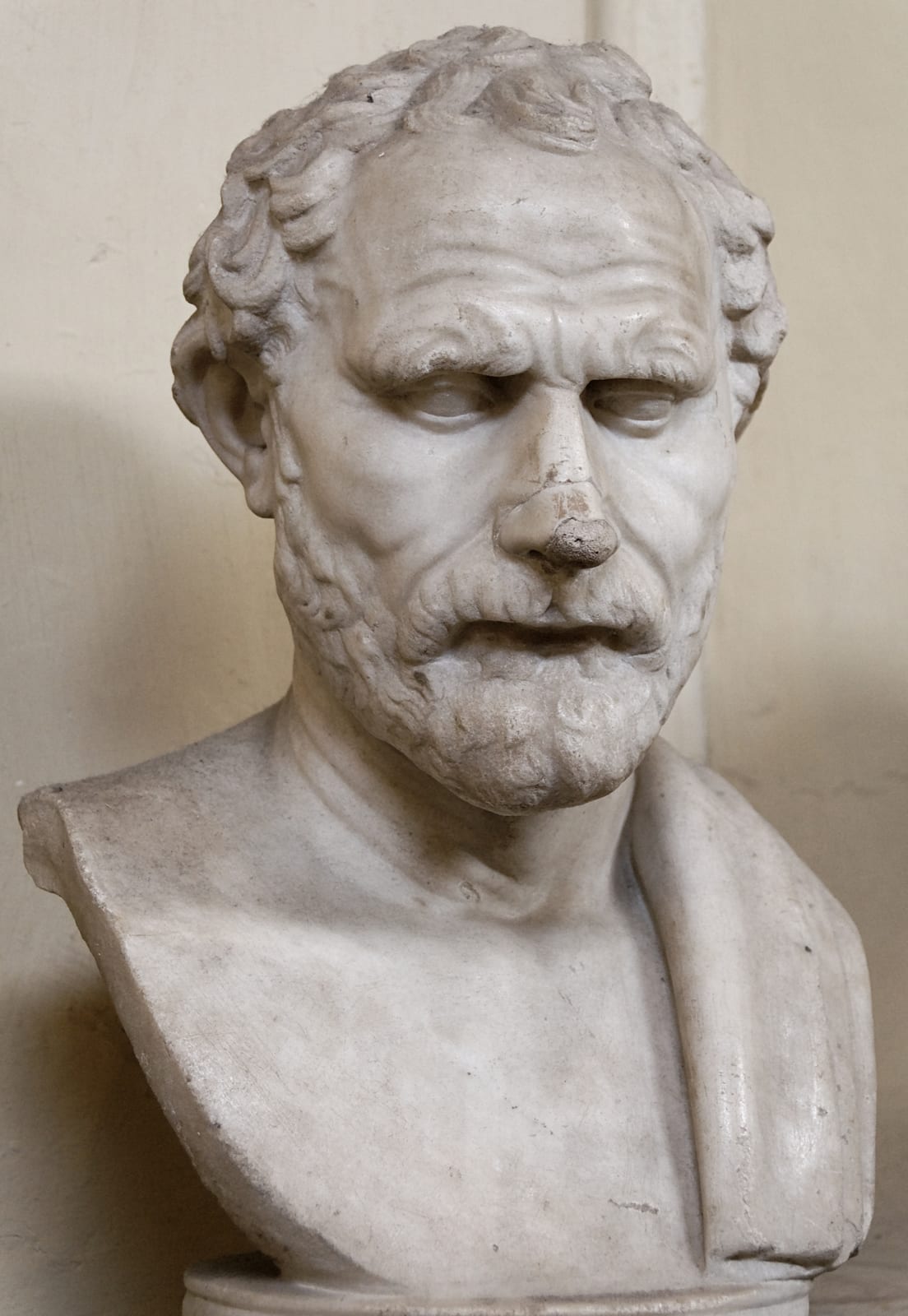 Portrait or photograph of Demosthenes: Demosthenes. Marble, Roman copy of the first half of the 2nd century AD after a Hellenistic original.