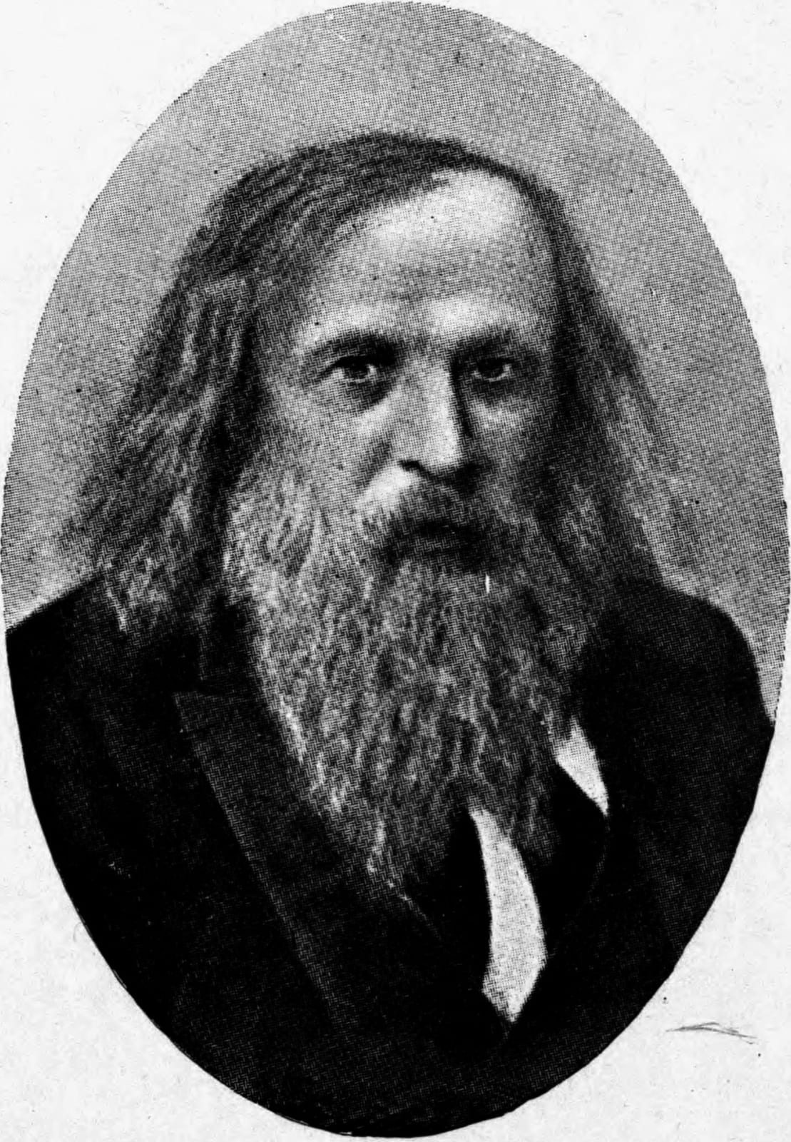 Portrait or photograph of Dmitri Mendeleev: Photograph of Dmitri Mendeleev from the book Biographies of Scientific Men