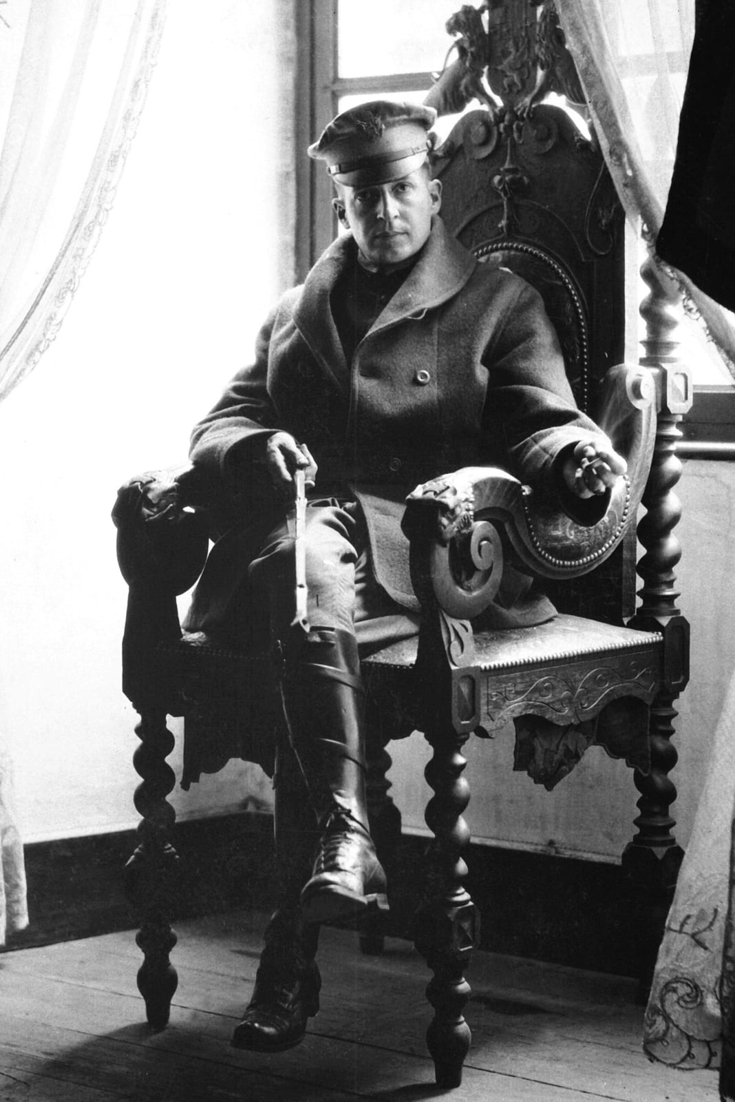 Portrait or photograph of Douglas MacArthur: Douglas MacArthur , seen here as a brigadier general, cleaned up after the Germans left and restored what he could