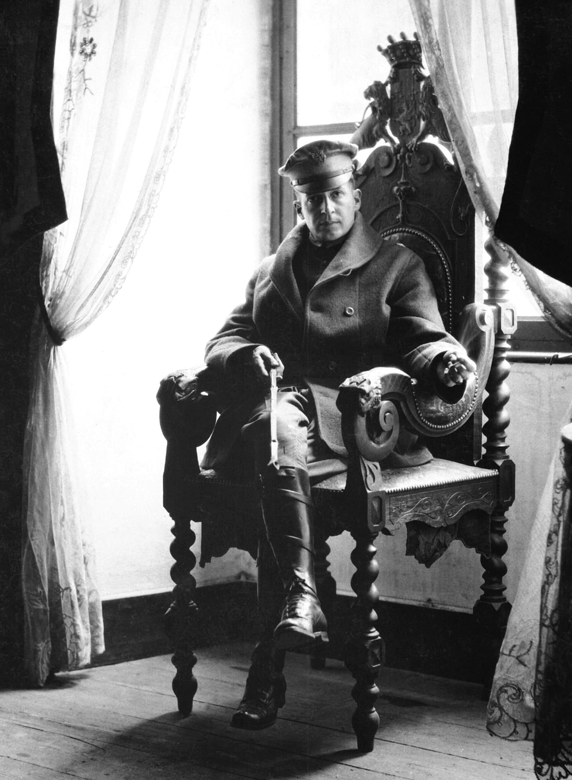Portrait or photograph of Douglas MacArthur: Douglas MacArthur , seen here as a brigadier general, cleaned up after the Germans left and restored what he could