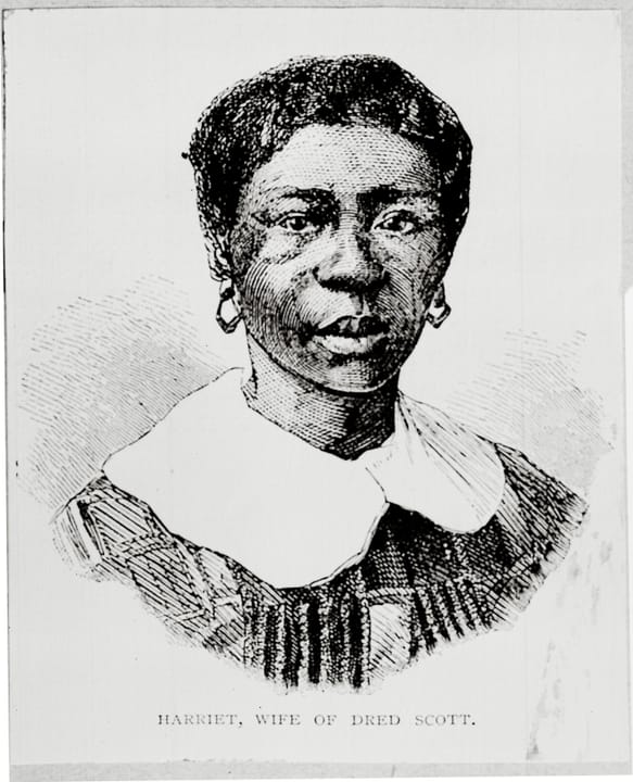 Portrait or photograph of Dred Scott: From Century Magazine, 34:208 (June, 1887), detail of original published in Frank Leslies Illustrated Newspaper, 27 June 1