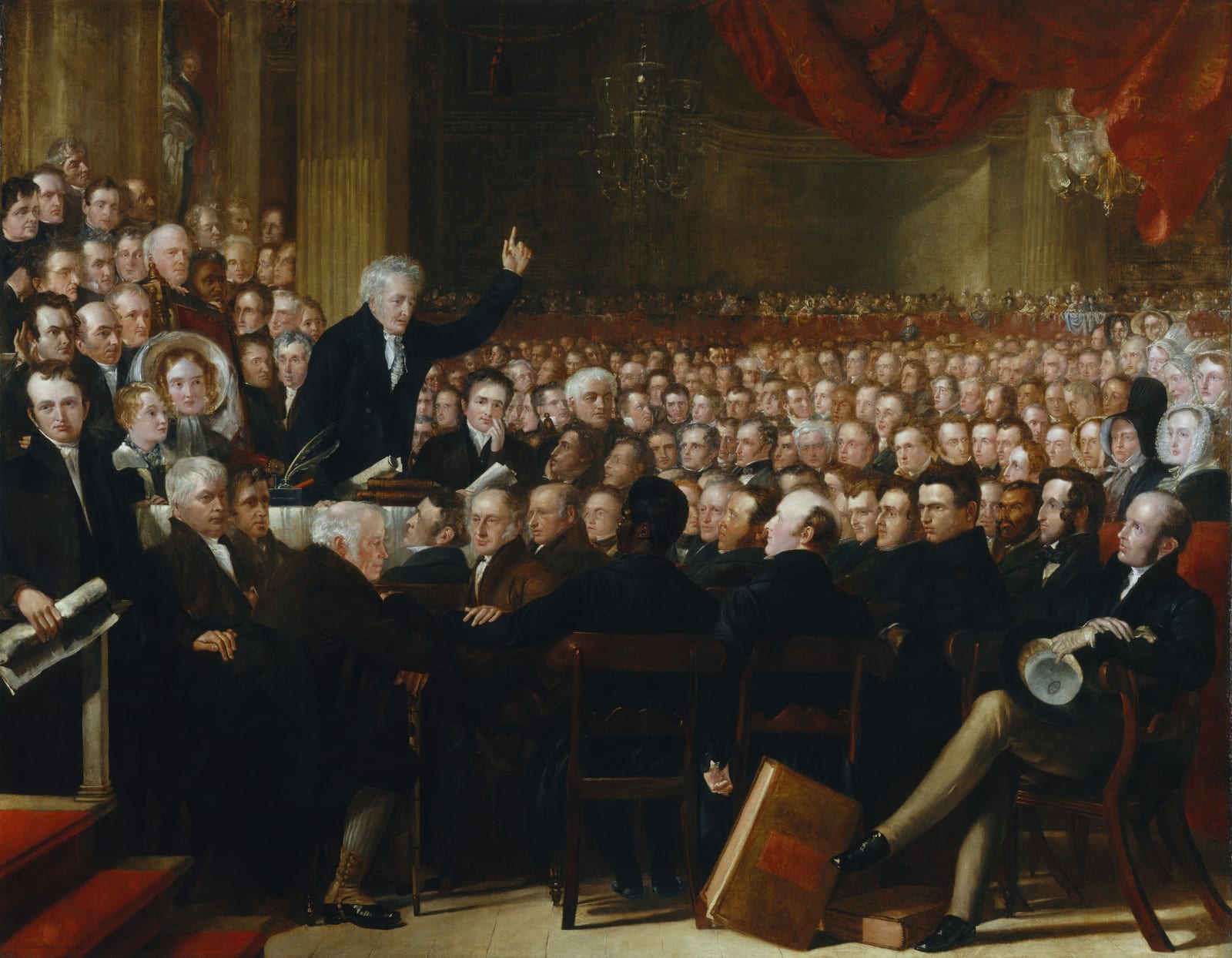 Image connected to E. M. Forster: The Anti-Slavery Society Convention, 1840 , by Benjamin Robert Haydon (died 1846), given to the National Portrait Gallery, Lon