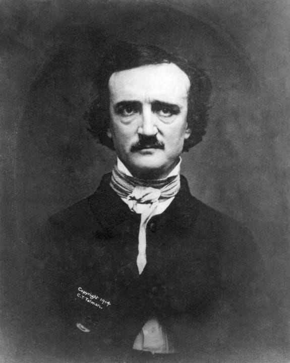 Portrait or photograph of Edgar Allan Poe: Photograph of Edgar Allan Poe Taken by W.S. Hartshorn, Providence, Rhode Island, on November 9th, 1848 Photograph tak