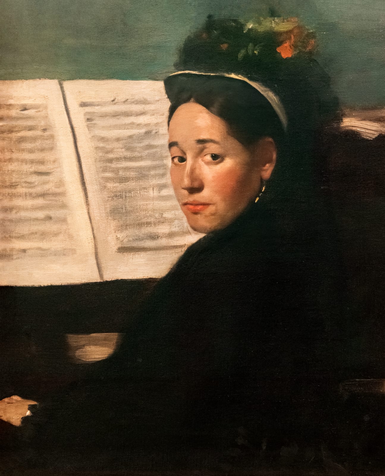 Portrait or photograph of Edgar Degas: (Albi) Mademoiselle Dihau au Piano - Edgar Degas - Musée d'Orsay, Paris