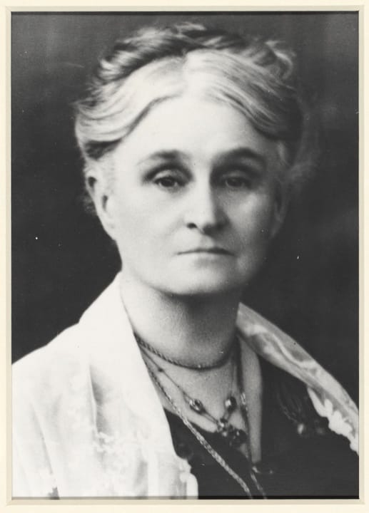 Portrait or photograph of Edith Cowan: This is a portrait photograph of Edith Cowan (1861–1932), first woman elected to an Australian parliament. The original p