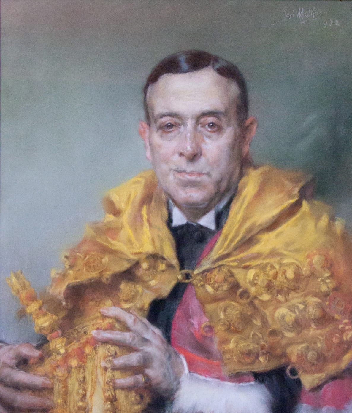 Portrait or photograph of Egas Moniz: Portrait of Egas Moniz (1932), by José Malhoa. Currently in Hospital de Santa Maria, in Lisbon, Portugal.
