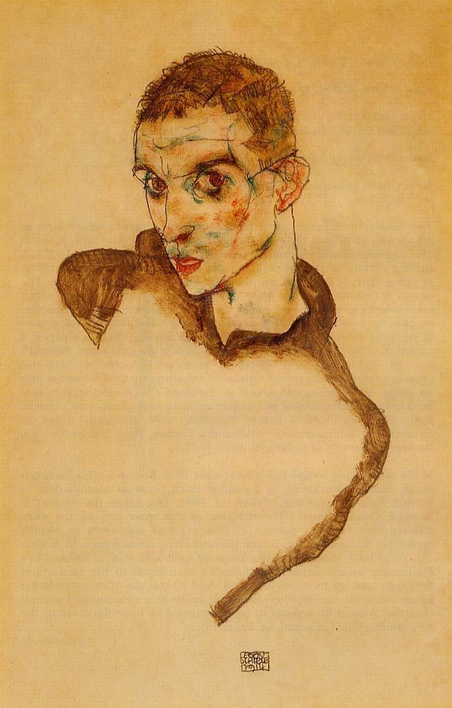 Portrait or photograph of Egon Schiele: Self-portrait