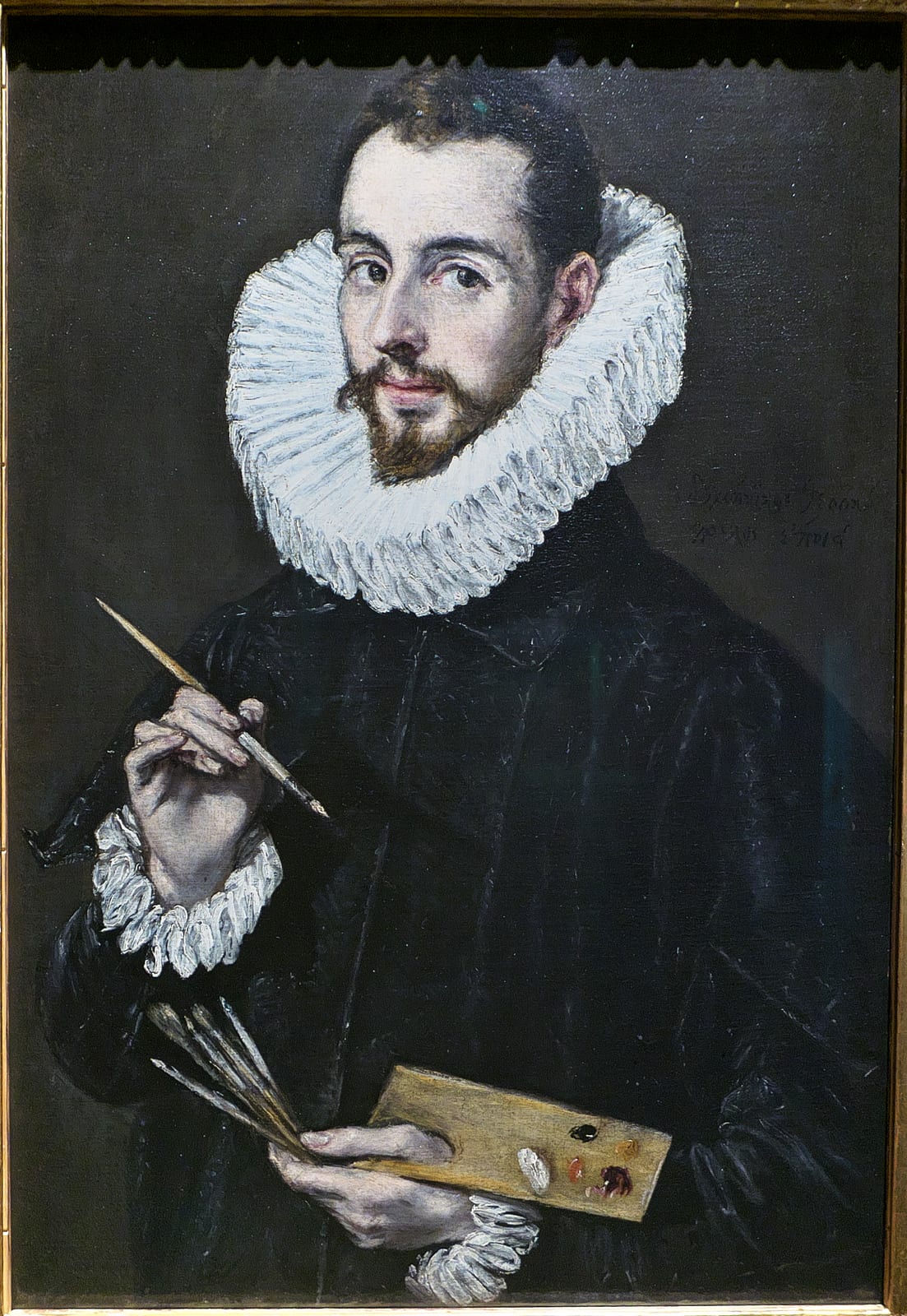 Portrait or photograph of El Greco: Museo de Bellas Artes de Sevilla . Retrato de Jorge Manuel Theotocópuli por El Greco o taller (1600-1605), procedente del Pa