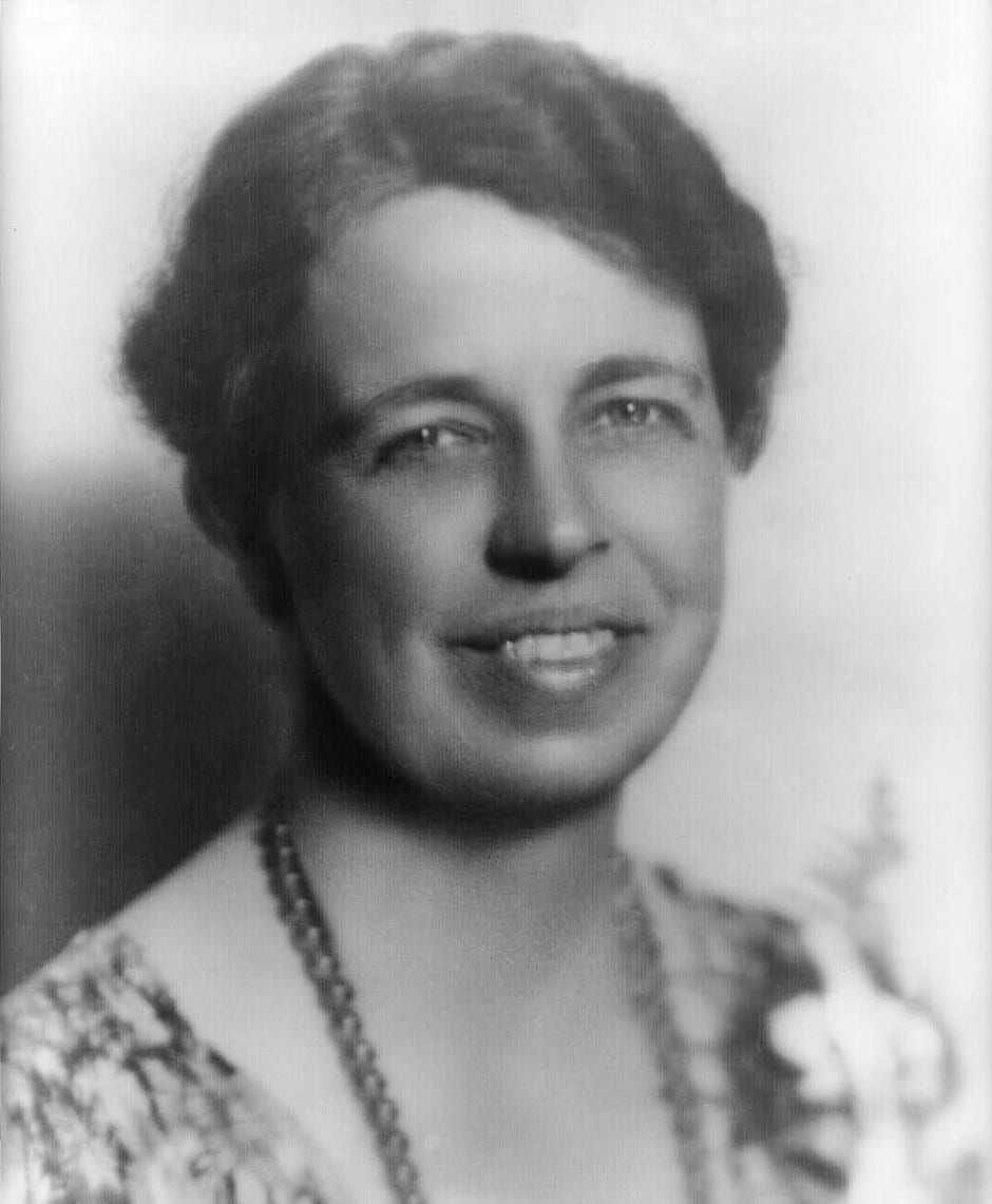 Portrait or photograph of Eleanor Roosevelt: Anna Eleanor Roosevelt , head-and-shoulders portrait, facing slightly right.