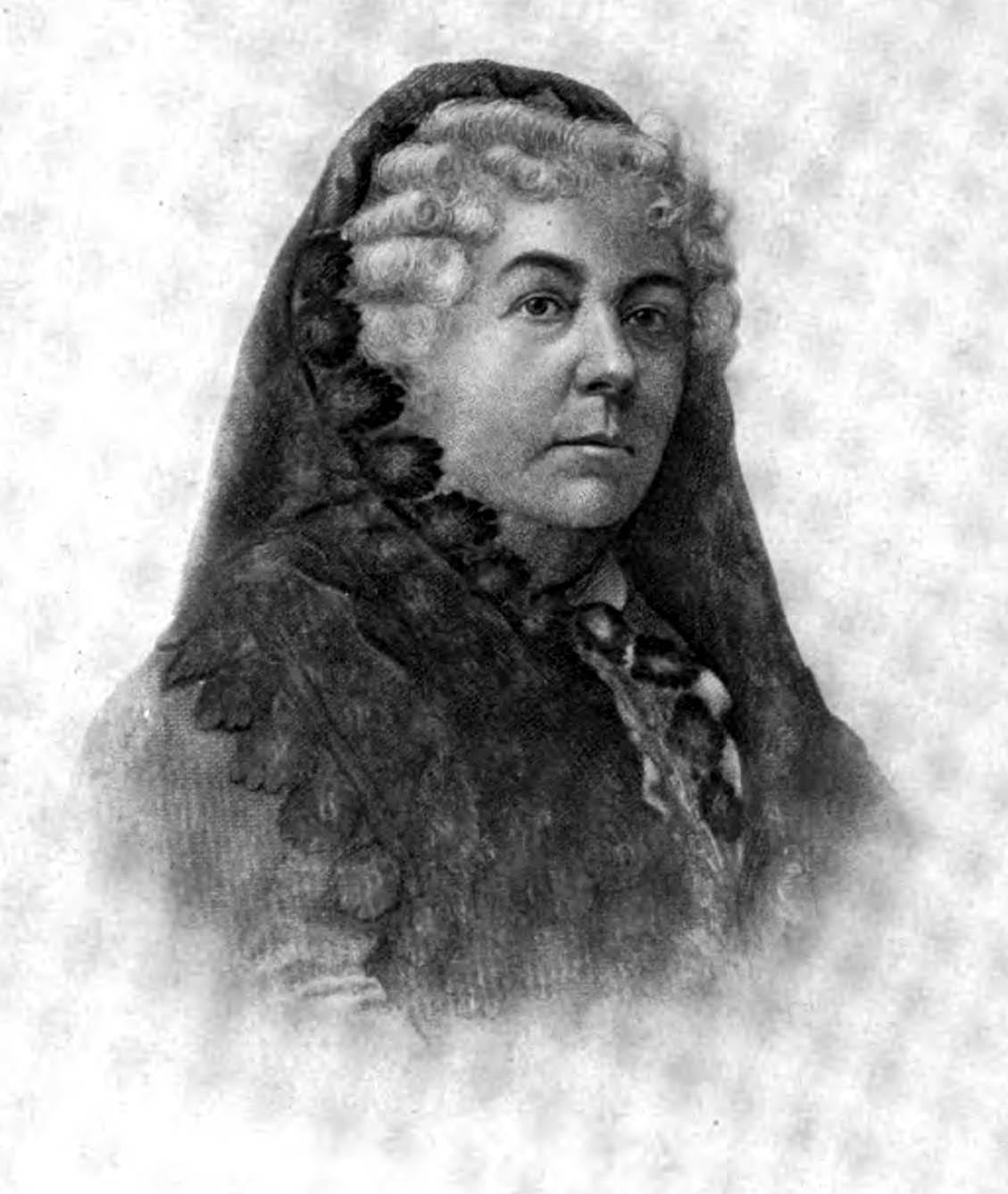 Portrait or photograph of Elizabeth Cady Stanton: Portrait photograph of women's rights activist Elizabeth Cady Stanton