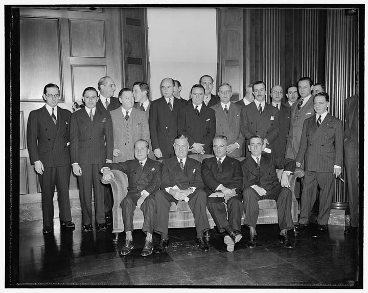 Portrait or photograph of Eloy Alfaro: Conference of Latin American retailers. Washington, D.C., Nov. 1. Representatives of Latin-American governments and Unite