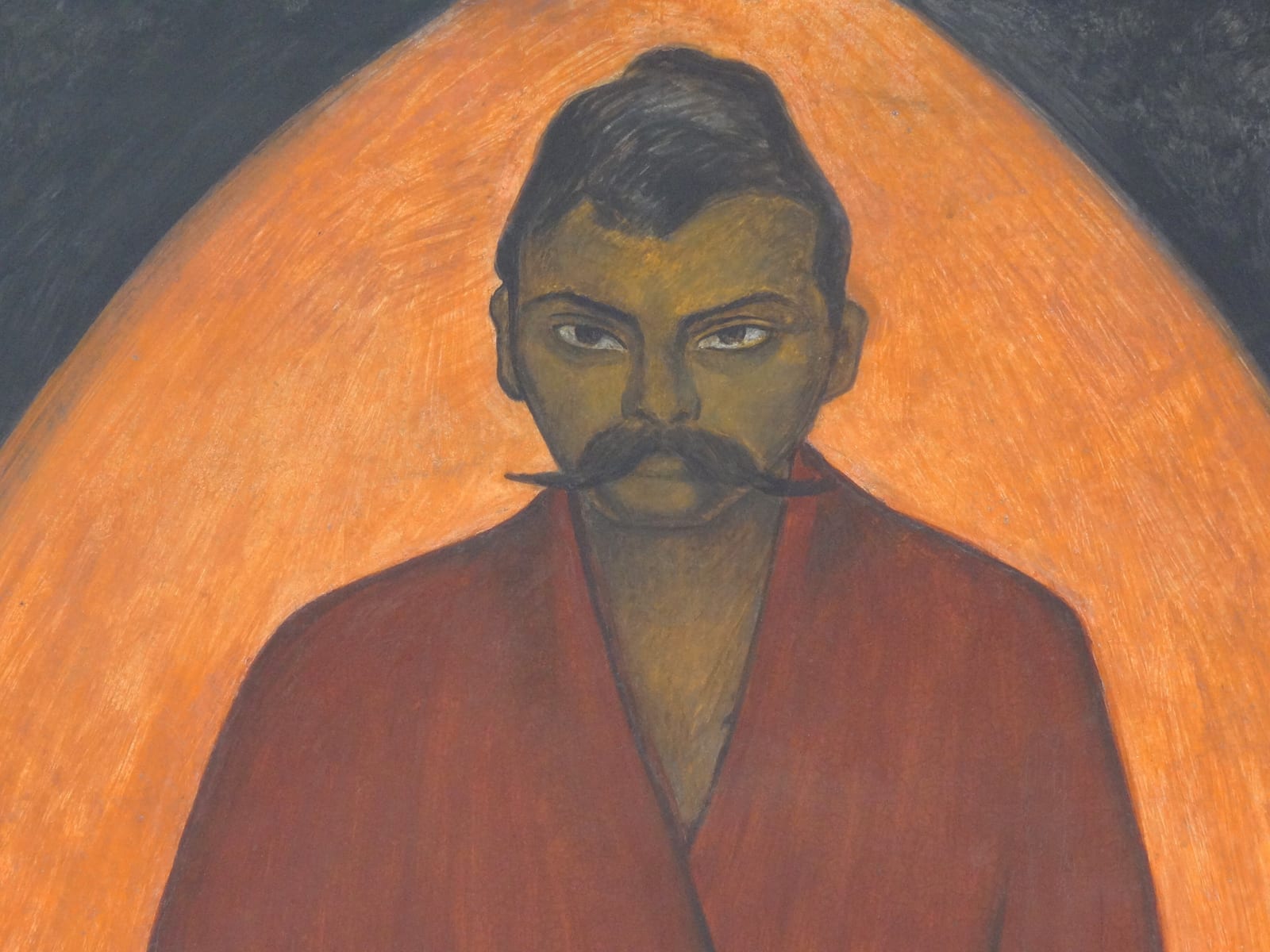 Portrait or photograph of Emiliano Zapata: Portrait of Emiliano Zapata - Detail of Diego Rivera Mural - Secretaria de Educacion Publica (SEP) - Centro - Mexico