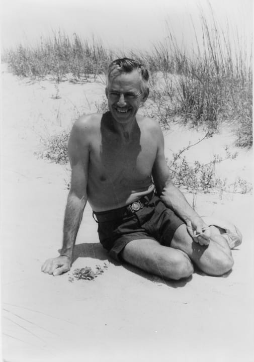 Portrait or photograph of Eugene O'Neill: Eugene O'Neill at Sea Island Bend