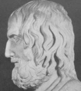 Portrait or photograph of Euripides: Bust of Euripides