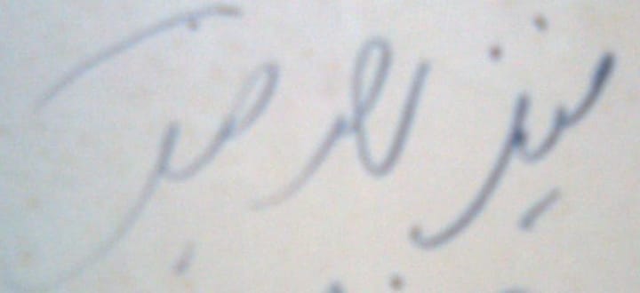 Portrait or photograph of Faiz Ahmed Faiz: Autograph of Faiz Ahmed Faiz