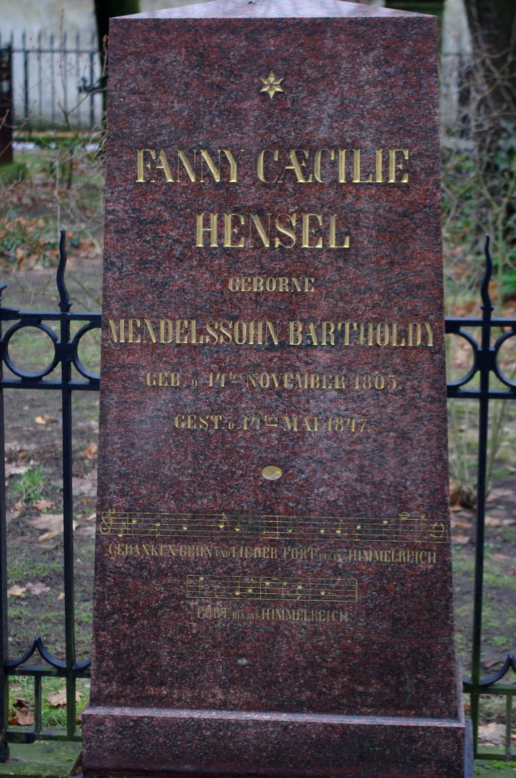 Portrait or photograph of Fanny Mendelssohn: Fanny Mendelssohn´s grave