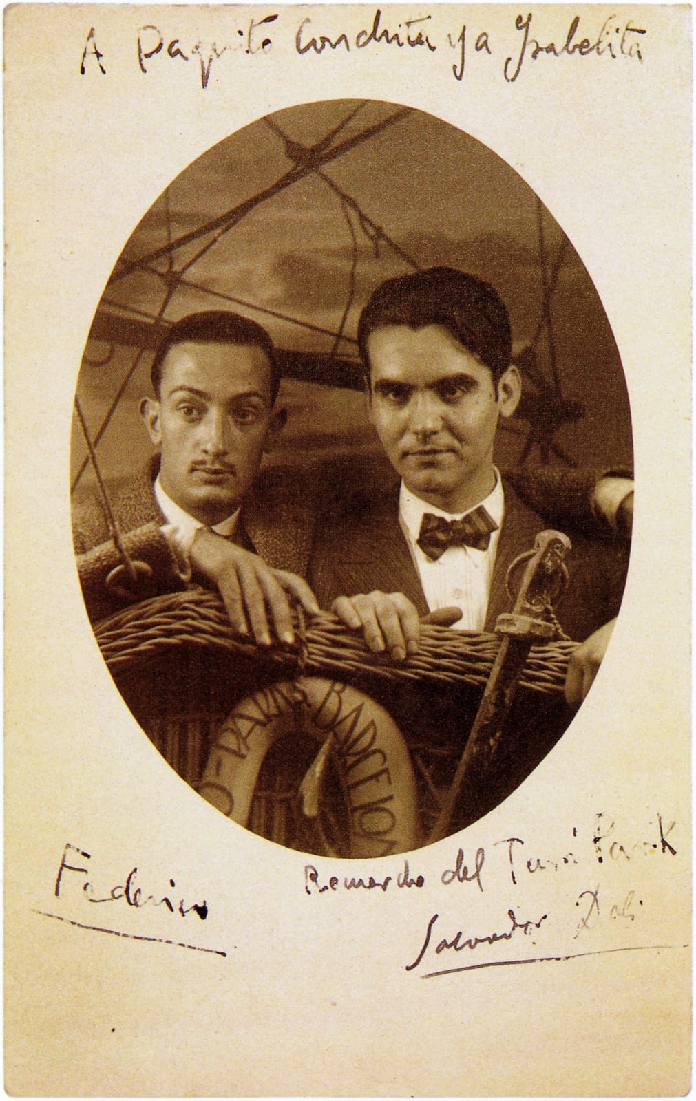 Portrait or photograph of Federico Garcia Lorca: Salvador Dalí and Federico García Lorca , Turó Parc, Barcelona, 1925